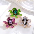 thumbnail image 4 of Soumake Elegant Peony Flower Shape Brooch Luxury Rhinestones Faux Crystal Inlaid Pin Overcoat Cardigan Enamel Badge Coat Accessories, 4 of 7