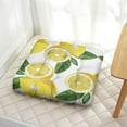 thumbnail image 2 of Lemon Lover Meditation Pillow&nbsp;- 22x22 Inch Square Seat Cushion, Dutch Velvet, I Love Lemons Fruit Design for Yoga & Relaxation, 2 of 5