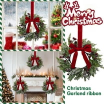 Mini Wreaths for Cabinets,6PC Christmas Mini Cabinet Wreaths Cedar for Kitchen with Ribbon Bows Small Window Wreath for Window Door Home Wall Farmhouse Christmas Party Decorations (10inch)