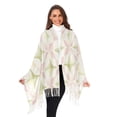 thumbnail image 3 of FORMRS Womens Scarf Winter Soft Long Big Warm Shawls Wrap Tassel Scarves, Pastel Pink Geometric, 3 of 9