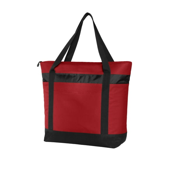 Port Authority Adult Female Plain Tote Cooler Bag Chili Red/Blk One Size Fits All