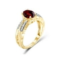 thumbnail image 3 of JewelersClub Garnet Ring Birthstone Jewelry – 1.60 Carat Garnet 14K Gold Plated Silver Ring Jewelry with White Diamond Accent – Gemstone Rings with Hypoallergenic 14K Gold Plated Silver Band, 3 of 4
