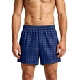 thumbnail image 3 of VBTAPA Men's Plaid Pajama Shorts Baggy Casual Boxers Shorts Daily Pj Sleep Bottoms Comfy Homewear Boxers Navy XXXXL, 3 of 7