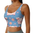 thumbnail image 2 of Balery Cute Pig Flowers Sujetadores deportivos con espalda cruzada para mujer, acolchados, sin costuras, de alto impacto, ideales para yoga, gimnasio, entrenamiento y fitness.-XX-Large, 2 of 8
