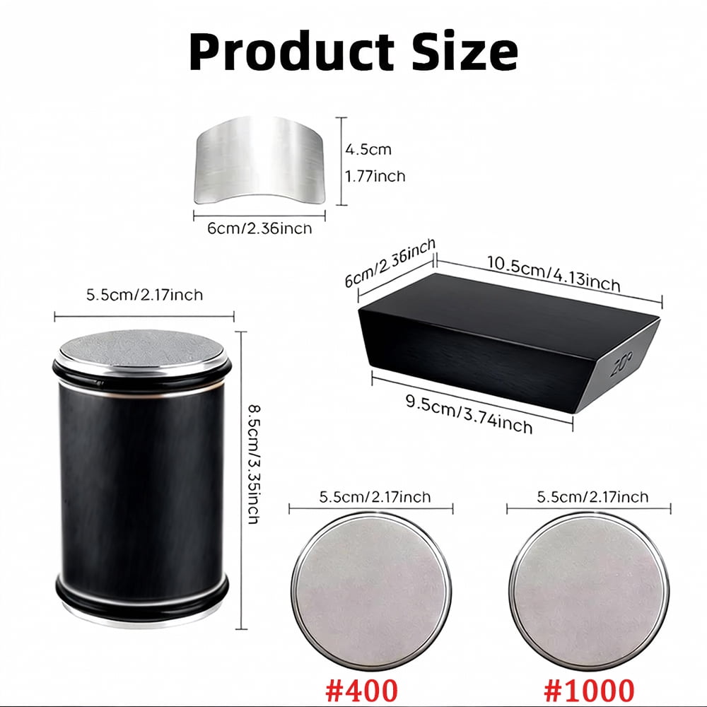Knife Sharpener Set Rolling Tumbler Sharpening Stone Kit,2-Angle Double Diamond 400 1000 Discs Kitchen Sharpening System for Steel Knives and Scissor