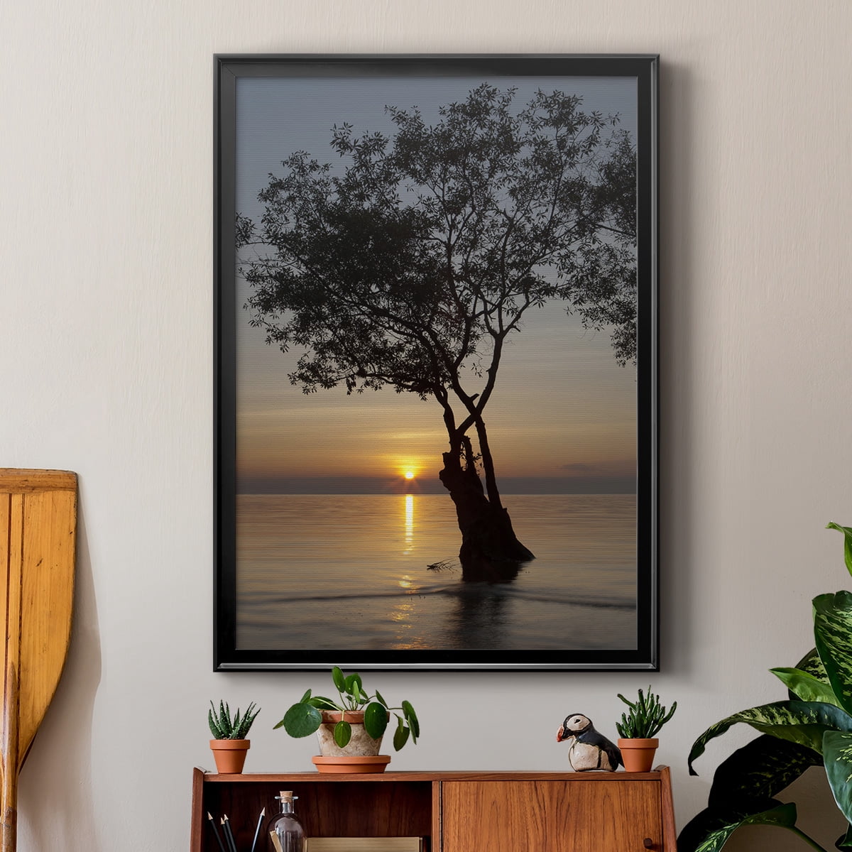 Sunset Silhouette Premium Framed Print - Ready to Hang