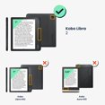 thumbnail image 5 of kwmobile Étui Compatible avec Kobo Libra 2 - Couverture de Liseuse - Ville de Livres Multicolore, 5 of 5