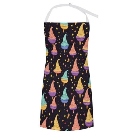

ZZZHY Sweet Ice Cream Witch Hats-1039 Apron with Pockets Adjustable Aprons for Men/Women Waterproof Chef Aprons for Kitchen Gardening Cooking BBQ Baking Halloween Thanksgiving Christmas
