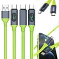 thumbnail image 5 of Fast Charging and Data Transfer USB-C Cable with LED Display, 1.5M, Matcha Green, for Phones, 5 of 8