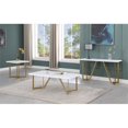 thumbnail image 2 of Ensemble de Table Basse en Bois Blanc 3 Pcs avec Pieds Peints Or, 2 of 2