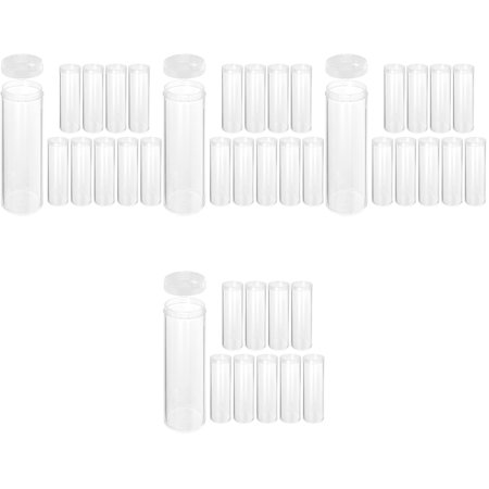 Masteelf 40 pcs Coin Tubes Coin Storage Holder Collectibles Clear Coin Container for Collectors