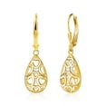 thumbnail image 1 of Aretes ALEXCRAFT de plata esterlina 925 bañados en oro de 14K, forma de lágrima, 1 of 7