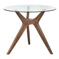 thumbnail image 5 of TMS Trita 38" Round Indoor Dining Table with Glass Top, Walnut, 5 of 9