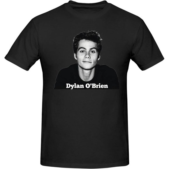 Dylan O'Briens T-Shirts Homme Décontracté Coton Manches Courtes Col Rond T-Shirts Été Noir