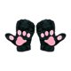 thumbnail image 3 of Guantes cálidos de invierno, suaves y de felpa, de piel sintética, ligeros, para damas y niñas. Negro, 3 of 9