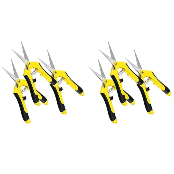 Tijeras de jardinería iPower, podadora manual de 6.5 pulgadas, paquete de 6 unidades, color amarillo