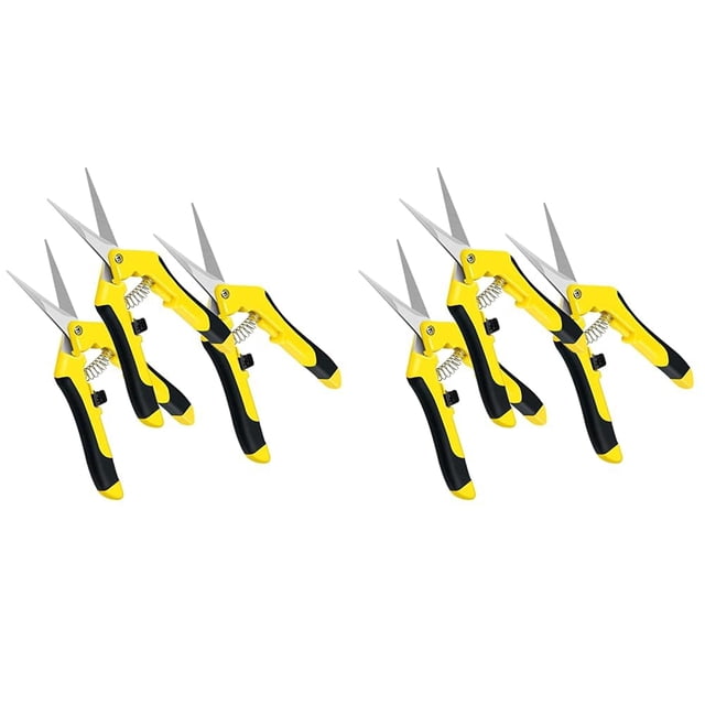 Tijeras de jardinería iPower, podadora manual de 6.5 pulgadas, paquete de 6 unidades, color amarillo