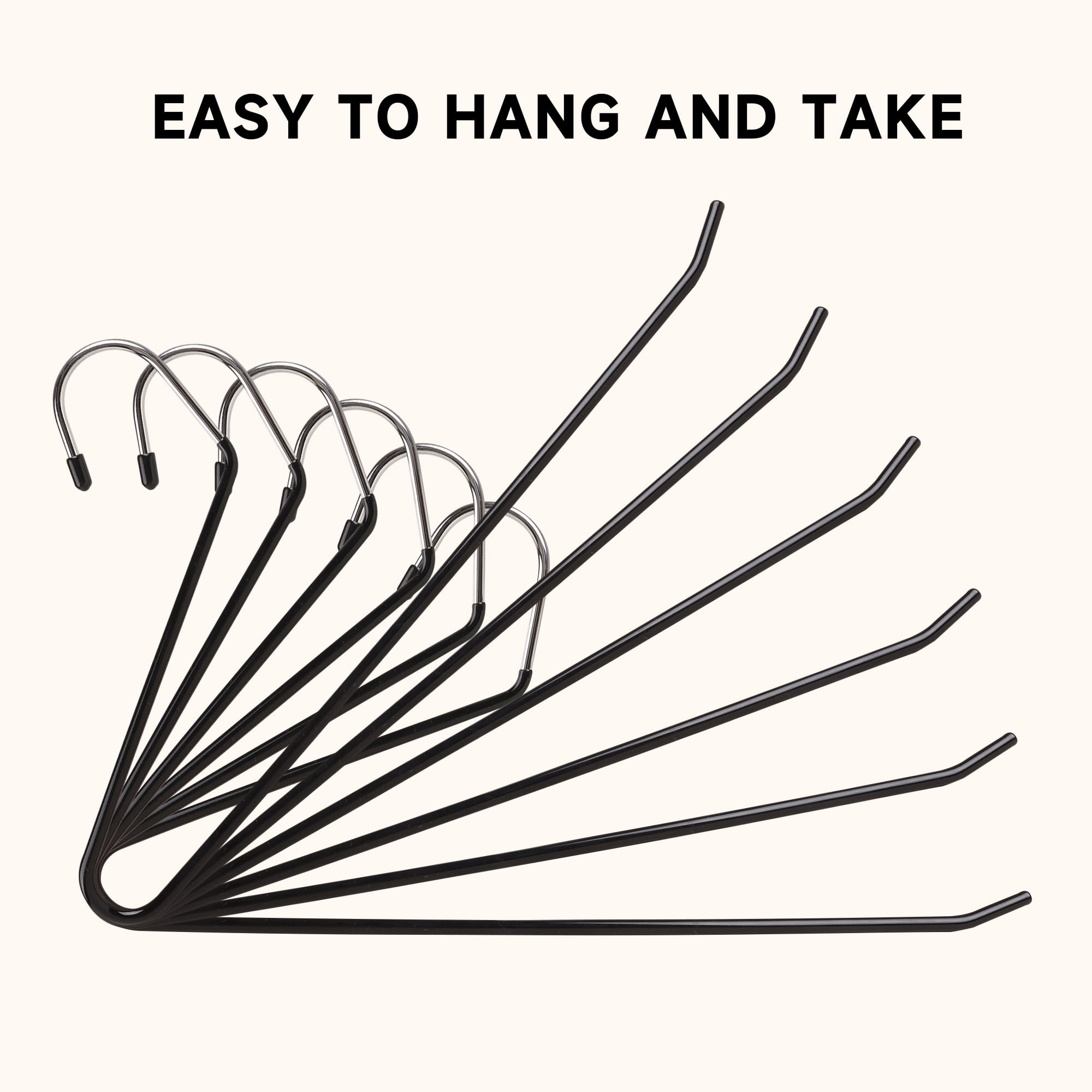 BP4U 24-Pack Open-Ended Metal Pants Hangers with Non-Slip Coated, Heavy Duty Space Saving Steel Towel & Scarf Hangers for Jeans, Trousers, Dresses & Bath Towels(Black)