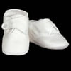 Baby Boys White Cotton Sateen Pearl Button Christening Shoes 0-3