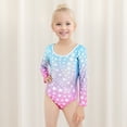 thumbnail image 6 of Girls Long Sleeve Gymnastics Leotard Cross Back Glitter Ballet Leotards for Kids 3-12Y, 6 of 8