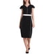 thumbnail image 2 of INSPIRAR VESTIDOS DE COLOR CONTRASTANTE PARA MUJERES HASTA LA RODILLA, VESTIDO LÁPIZ DE MANGA CORTA M NEGRO, 2 of 5