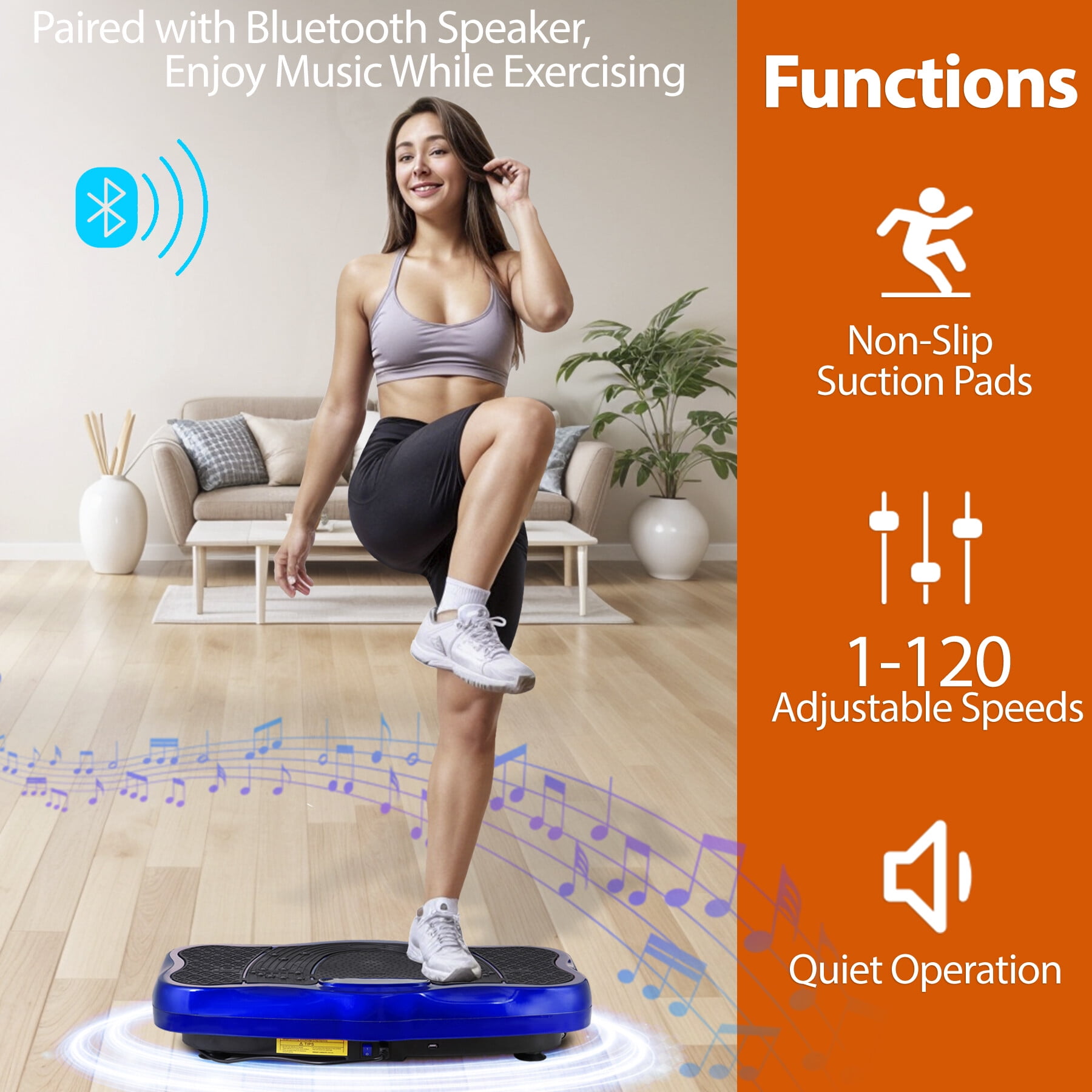 ZENY Waver Vibration Plate Exercise Machine w/ Auto-Switch Mode Full Body Workout, Blue