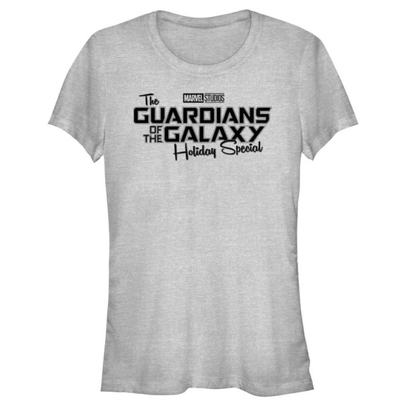 Junior's Guardians of the Galaxy Holiday Special Black Logo  Graphic Tee Athletic Heather Medium