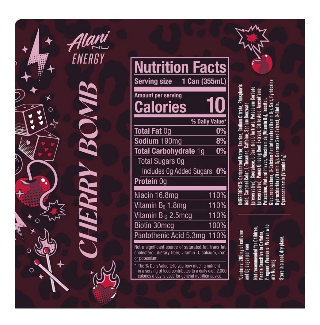 Alani Cherry Bomb Energy Drink, 6 Count, 12 fl oz