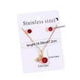thumbnail image 3 of Costeam Valentines Day 304 Stainless Steel Collarbone Jewelry Set,Necklace and Earrings,Sweet Light Design,Luxurious Holiday Gift, 3 of 7