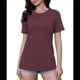 thumbnail image 3 of Camisetas de Verano para Mujer, Informales, de Corta con Bolsillo, Cuello Redondo, Corte Clásico Vino Tinto XXL, 3 of 6