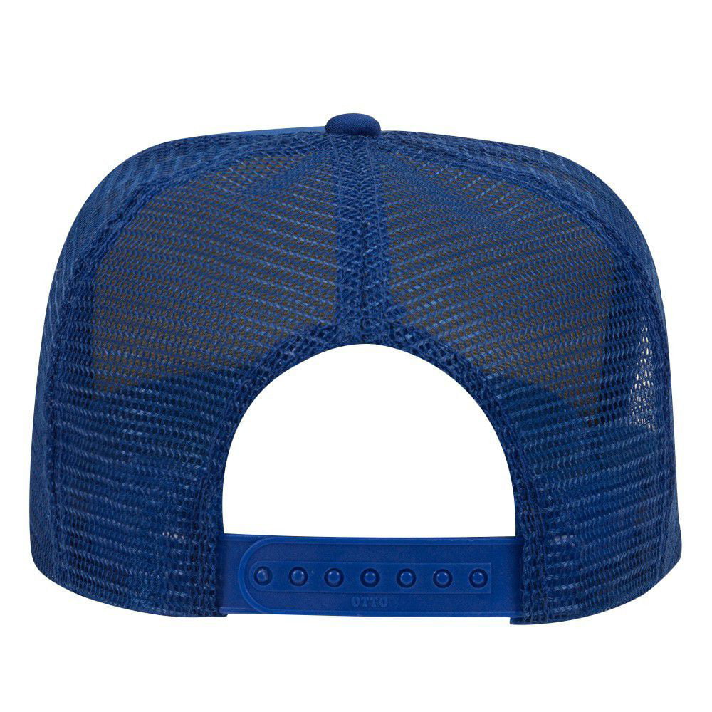 Navy Wholesale Polyester - Hat High Foam OTTO - Back Panel 5 Mesh 12 Crown x (12 Pcs) Trucker Front