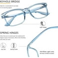 thumbnail image 2 of LAMBBAA Vintage Square Blue Light Blocking Eyeglasses Anti Eyestrain UV Filter Computer Glasses Anti-Blue Light Glasses for Men Women (Clear Blue. No Magnification), 2 of 5