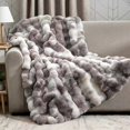 thumbnail image 2 of H&D Husky Print Faux Rabbit Fur Throw Blanket, 60" x 80", 2 of 7