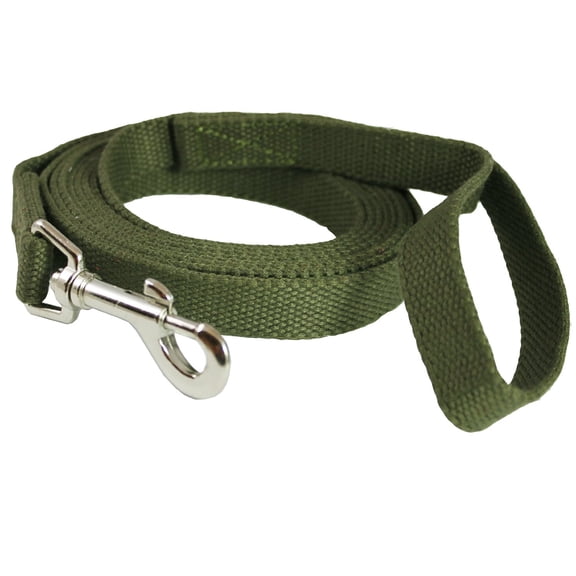 Dog Leash 3/4" Wide Cotton Web 10 Ft Long for Training Swivel Locking Snap, Pitt Bull, Cane Corso