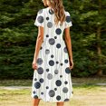 thumbnail image 7 of Lopecy-Sta Womens Dresses Short Sleeve Round Neck Geometric Print A Line Midi Dress Casual Summer Beach Vacation Party Dress, 7 of 7