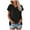 Black, variant on XUELUO Boho Tops For Women Summer Solid Color V Neck Cap Sleeve Loose Fit Casual Shirts For Women Tshirts Activewear,Black,XXL