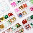 thumbnail image 3 of Juego de purpurina para uñas de Navidad 12 bloques de decoración de uñas, diamantes de imitación MABOTO Brillo de uñas, 3 of 7