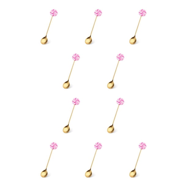 Vajilla De Hotel Toystoory Reutilizable Acero Inoxidable Cuchara De Caramelo Rosa 10Conjunto