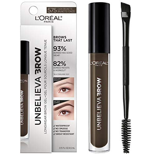 L'Oreal Paris Unbelieva-Brow Tinted Waterproof Brow Gel, Dark Brunette