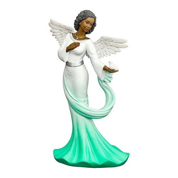 Sash Angel in Green African American Angel Statue