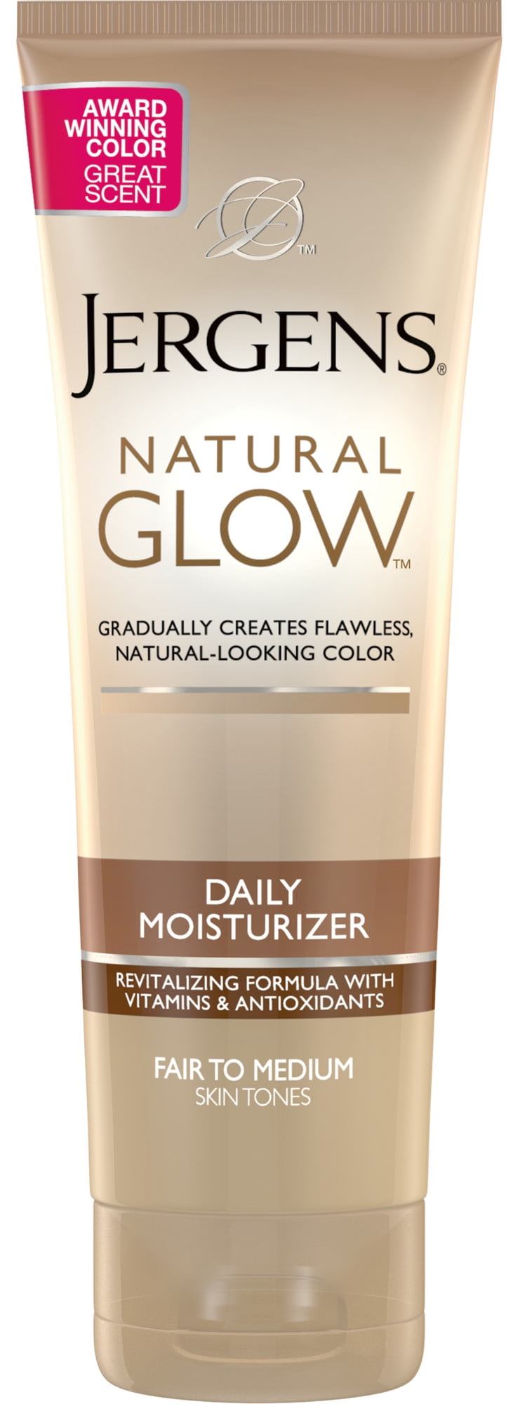 Jergens Natural Glow Sunless Tanning Lotion featuring Antioxidants and