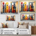 thumbnail image 5 of Designart "Enigmatic Collage of Mystical Religious Stones III" Oversized Spiritual Framed Wall Art - Global Yellow Folk Religion Living Room Framed Canvas Art, 5 of 7