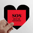 thumbnail image 1 of Cry Help Rescue Emergency Heart Vinyl Sticker Bicycle Bottle Decal, 1 of 3