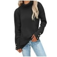 thumbnail image 2 of AOOCHASLIY Clothes Sweaters Fashion Womens Solid Long Sleeve Pullove Turtleneck-Neck Casual Sweater Tops, 2 of 5