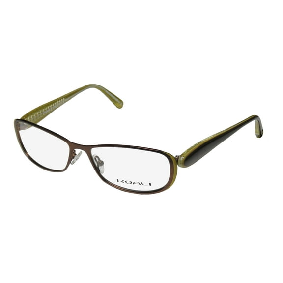 NEW KOALI 7186K WOMENS/LADIES DESIGNER FULL-RIM BROWN / YELLOW FRAME DEMO LENSES 52-15-130 EYEGLASSES/EYE GLASSES