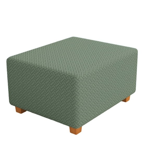 AUQ 23-31in Ottoman Cover Latest Jacquard Design High Stretch Folding Storage Footstool protector Rectangle Removable Slipcover Army Green