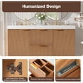 thumbnail image 4 of 48 inch Bathroom Vanity with Sink Combo, Floating Double Sink Bathroom Vanities with SMC Resin Top, MDF Cabinet with Solid Wood Frame, Wall-Mounted Vanities for Large Bathrooms (48''-Wood), 4 of 8