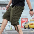 thumbnail image 5 of Cargo Shorts Men's Cargo Shorts Multi Pockets Relaxed Summer Beach Shorts Pants Cargo Work Shorts Army Green 2XL, 5 of 7