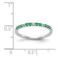 thumbnail image 3 of Solid 14K White Gold Diamond and Emerald Green May Gemstone Engagement Ring Size 6.5 (.045 cttw.), 3 of 4