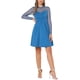 thumbnail image 2 of INSPIRE CHIC Vestido de Mujer de Manga Larga de Malla Transparente con Corazón, Vestido de Cóctel Gótico Mini XL Azul Pavo Real, 2 of 5